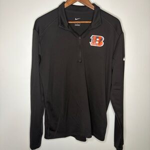 Nike DRI-FIT Black Long-Sleeve Quarter-Zip with Orange Bengals Logo